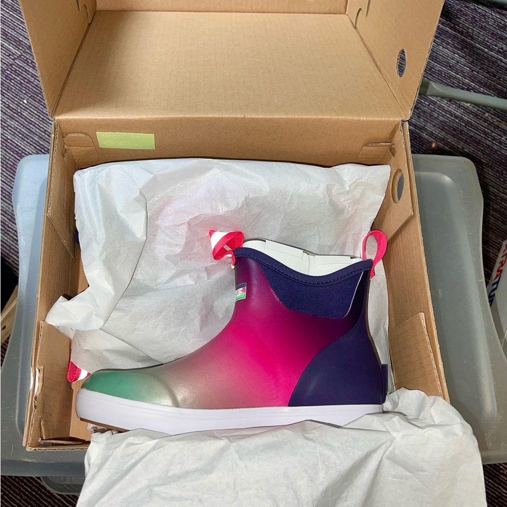 Pink and Purple Ankle Boots with Sleek Design